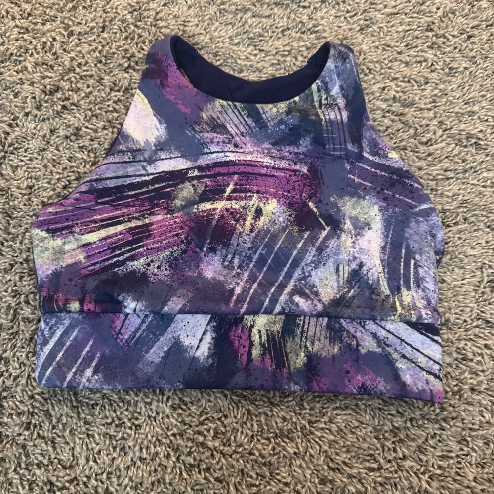 athleta/simone biles Purple and Blue Abstract Sports Bra